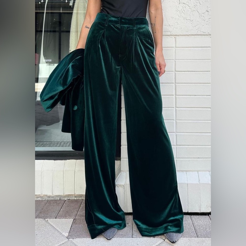 Blank NYC Dark Green Wide Leg Pants